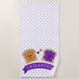 Serviette De Plage Beurre d'arachide mignonne et gelée