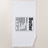 Serviette De Plage Beurre Faits Ingrédients Drôle Fodies Thanksgivin (Devant)