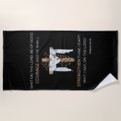 Serviette De Plage Bible Verse Écriture Psaume 27:14 KJV Beach Servie (Devant)