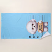 Serviette De Plage Bichon frisé coquin (Devant)