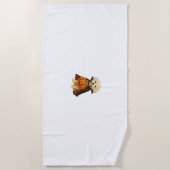 Serviette De Plage Bichon Frisé Halloween Vampire Pup avec Citrouille (Devant)