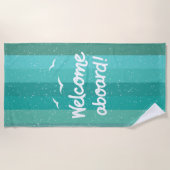 Serviette De Plage Bienvenue À Bord Du Pont Bleu Bleu Nautique (Devant)