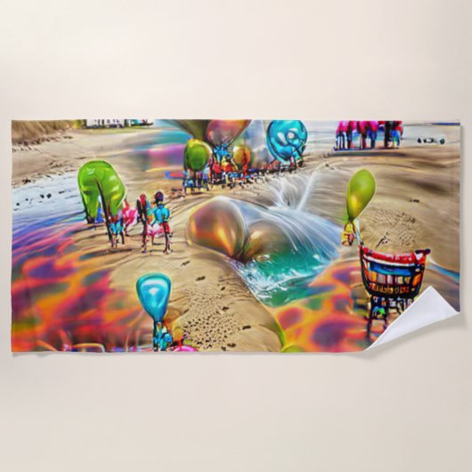 Serviette De Plage Bienvenue Accueil Beach Balloons Sand Beach Servie (Devant)