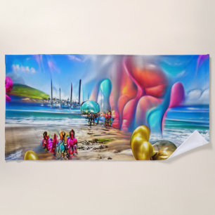 Serviette De Plage Bienvenue Accueil Beach Balloons Sand Beach Servie