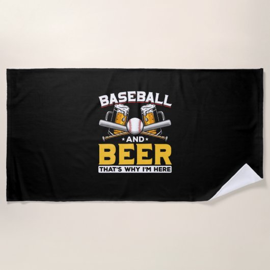 Serviette De Plage Bière Boveur Baseball Bière Humour Anniversaire (Devant)