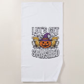 Serviette De Plage Bièredecitrouille Halloween défonçons-nous (Devant)