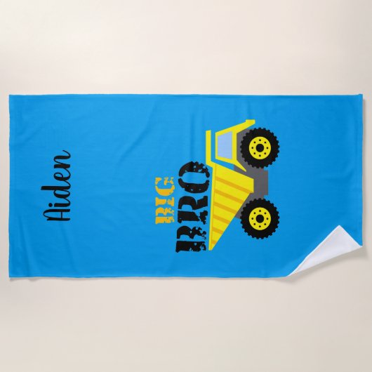 Serviette De Plage Big Bro Construction Camion à vidange jaune (Devant)