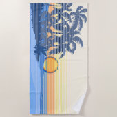 Serviette De Plage Big Sunset Strike Hawaiian Surfers - Bleu (Devant)