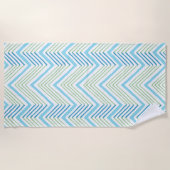 Serviette De Plage Big Zag Chevron in Green and Aqua (Devant)