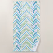 Serviette De Plage Big Zag Chevron in Green and Aqua (Devant)