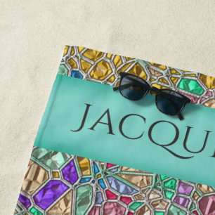 Serviette De Plage Bijoux précieux Gemstone Look Mosaïque - Personnal