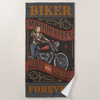 Serviette De Plage Biker pour toujours motos personnalisées Baby