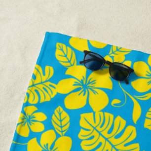 SERVIETTE DE PLAGE BIKINI ROSE (BLEU/JAUNE)