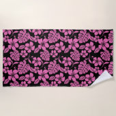 SERVIETTE DE PLAGE BIKINI ROSE (NOIR/ROSE) (Devant)