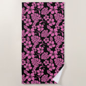 SERVIETTE DE PLAGE BIKINI ROSE (NOIR/ROSE) (Devant)