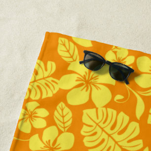 SERVIETTE DE PLAGE BIKINI ROSE (TANGERINE/JAUNE)