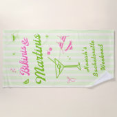Serviette De Plage Bikinis Dessinés à la Main & Martinis pour l'Enter (Devant)