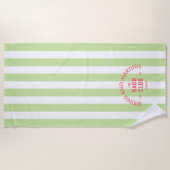 Serviette De Plage Bikinis et Martinis Le Club Bach Ruban Vert (Devant)