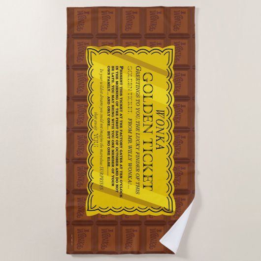 Serviette De Plage Billet d'or Willy Wonka (Devant)