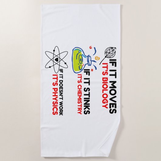 SERVIETTE DE PLAGE BIOLOGIE SCIENTIFIQUE CHIMIE PHYSIQUE (Devant)