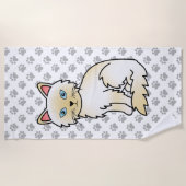 Serviette De Plage Birman / Ragdoll Point crème Chat & Pattes Mignonn (Devant)