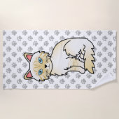 Serviette De Plage Birman / Ragdoll Tabby au point crème - Chat & Pat (Devant)