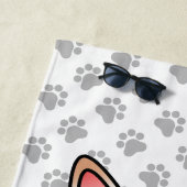 Serviette De Plage Birman / Ragdoll tigré pointe rouge Chat & Pattes (En situation)