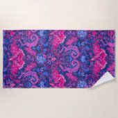 Serviette De Plage Bisexual Dragon Damask - Bi Pride Drapeau Couleurs (Devant)