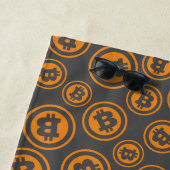 Serviette De Plage Bitcoin modelé Orange et Grey Personnalisé (En situation)