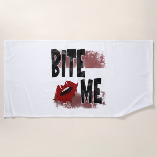 Serviette De Plage Bite me - Citation Cool - Halloween - Bat