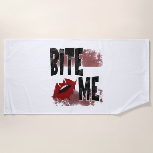 Serviette De Plage Bite me - Citation Cool - Halloween - Bat (Devant)
