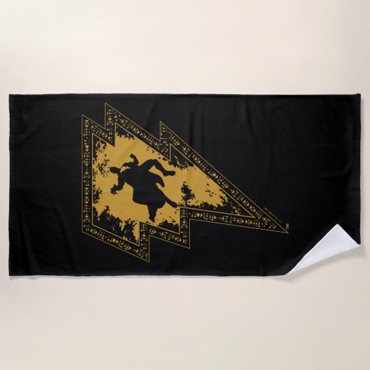 Serviette De Plage Black Adam Distressed Lightning Bolt Graphic (Devant)