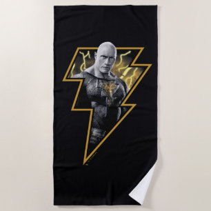 Serviette De Plage Black Adam Grey et Gold Lightning Graphic