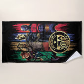 Serviette De Plage Black Adam Justice Society Heroes In Stripes (Devant)
