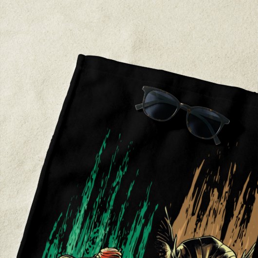 Serviette De Plage Black Adam Justice Society Heroes In Stripes (En situation)