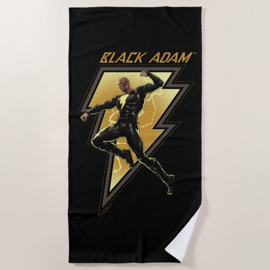 Serviette De Plage Black Adam Lightning Bolt Illustration du caractèr (Devant)