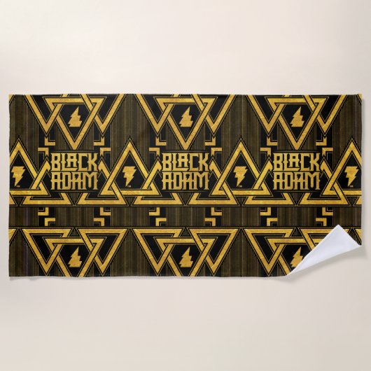 Serviette De Plage Black Adam Lightning Bolt Motif triangulaire (Devant)