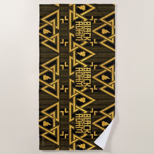 Serviette De Plage Black Adam Lightning Bolt Motif triangulaire (Devant)
