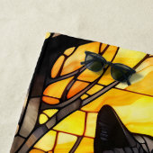 Serviette De Plage Black Cat Vitrail jaune (En situation)