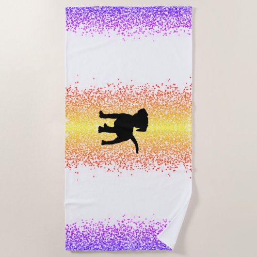 Serviette de plage Black Dog Sparkle (Devant)