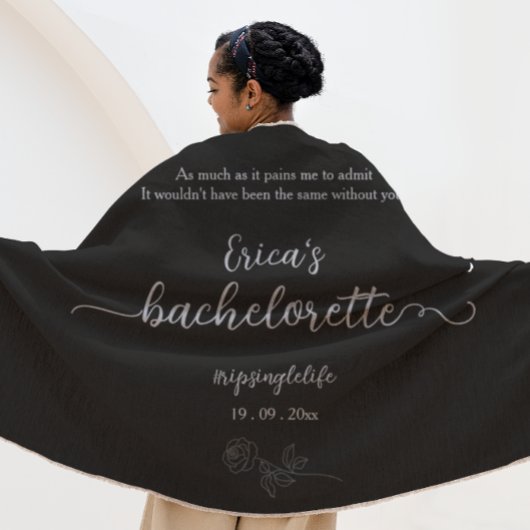 Serviette De Plage Black Floral Gothic Bachelorette Party