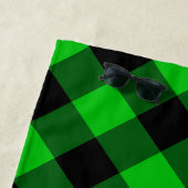 Serviette De Plage Black & Green Plaid - (En situation)