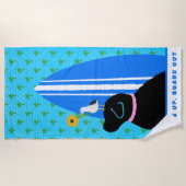 Serviette De Plage Black Lab Surf Dog Island Beach Towel (Devant)