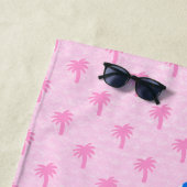 Serviette De Plage Black Lab Surf Dog Island Pink Beach Towne (En situation)