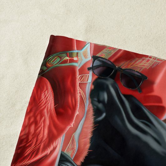 Serviette De Plage Black Labrador Chien Festive de Noël (En situation)