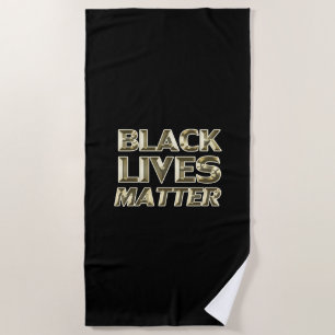 Serviette De Plage Black Lives Matt or noir typographie moderne