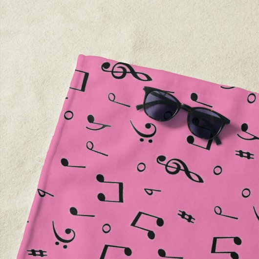 Serviette De Plage Black Musical (En situation)