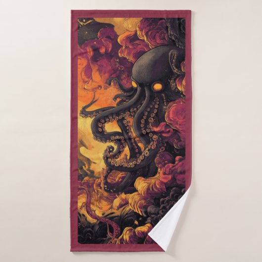 Serviette de plage Black Octopus Artwork (Serviette de bain)