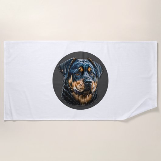 Serviette De Plage Black Rottweiler (Devant)