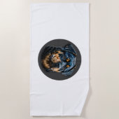 Serviette De Plage Black Rottweiler (Devant)